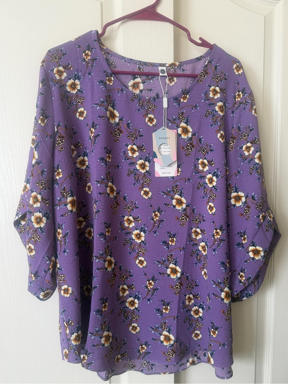NWT Floral Light Purple Women's Blouse